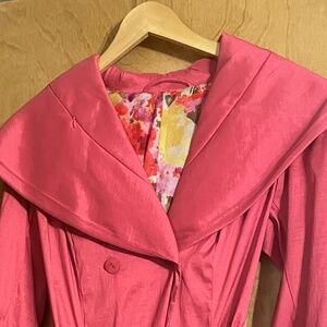 Hot pink pea coat rain jacket